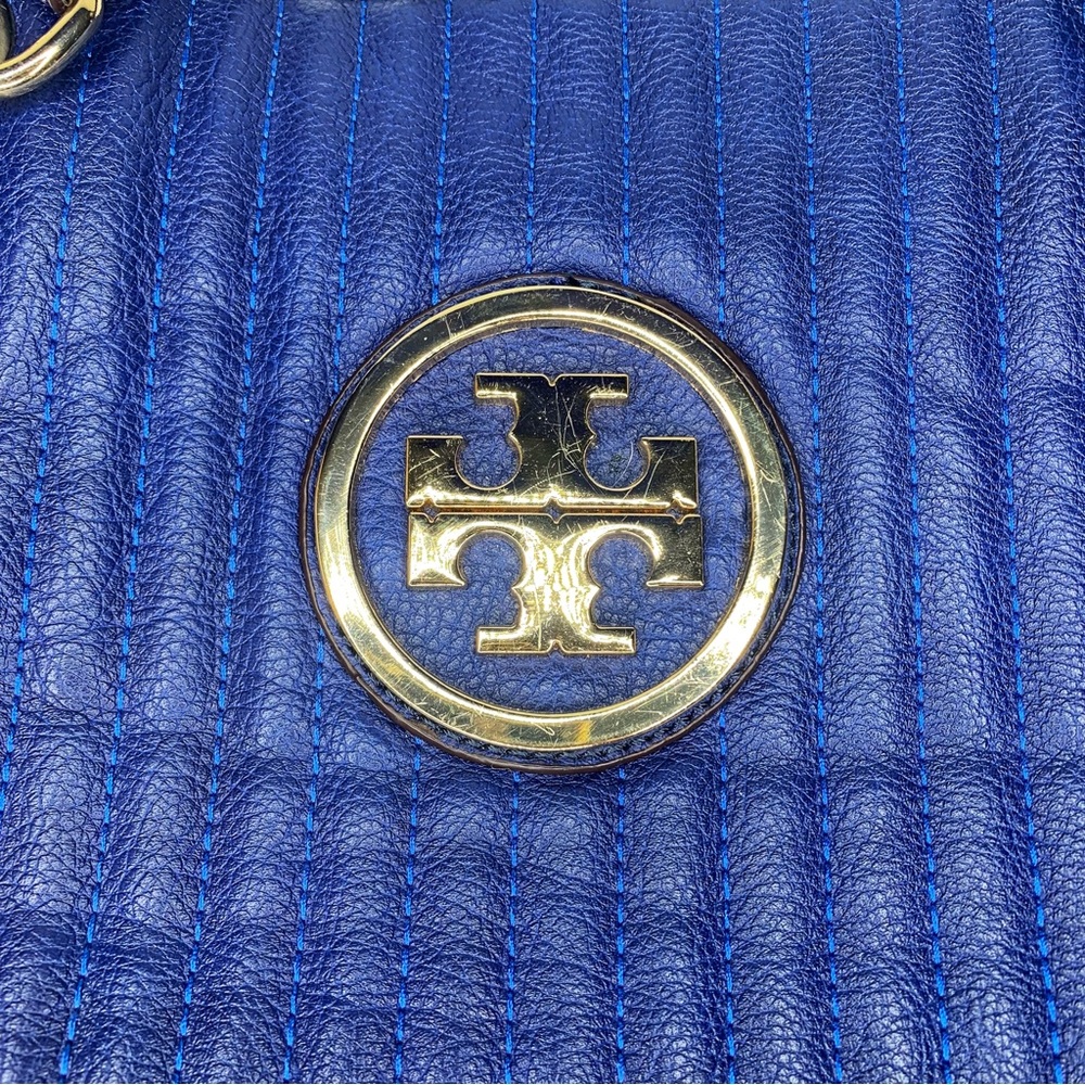 Tory Burch Blue Bucket Tote Hobo Bag - Picture 3 of 6